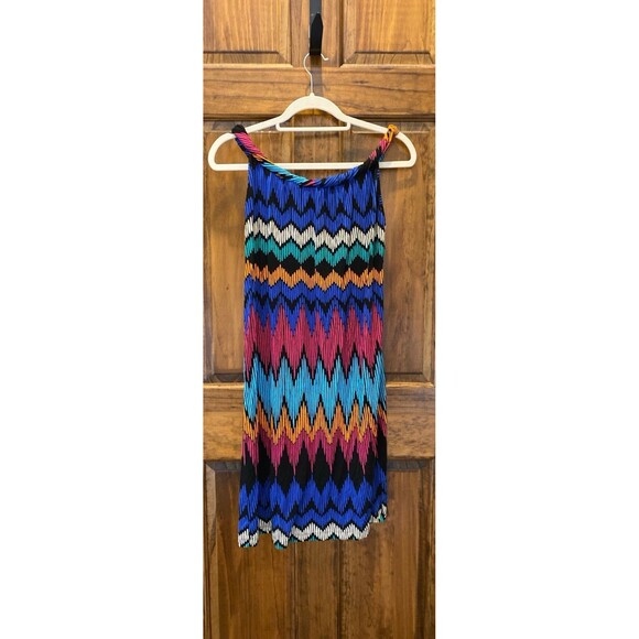 Spense Dress or Swimsuit Coverup Size Large Sleeveless Chevron Rainbow Pattern - Picture 5 of 10